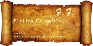 Firling Filomén névjegykártya